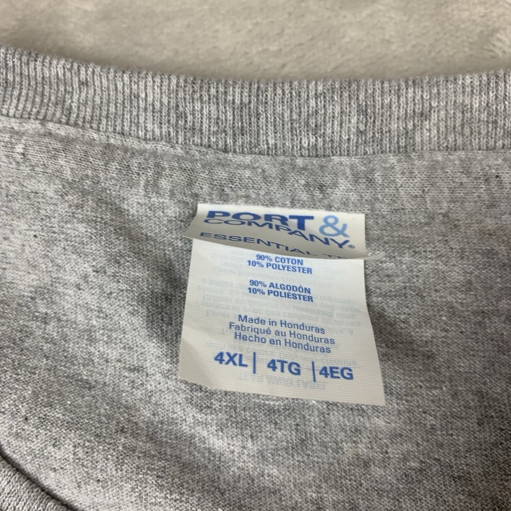 Port & Company Essential T Shirt Mens 4XL Gray Cotton/Poly Short Sleeve - Picture 6 of 7
